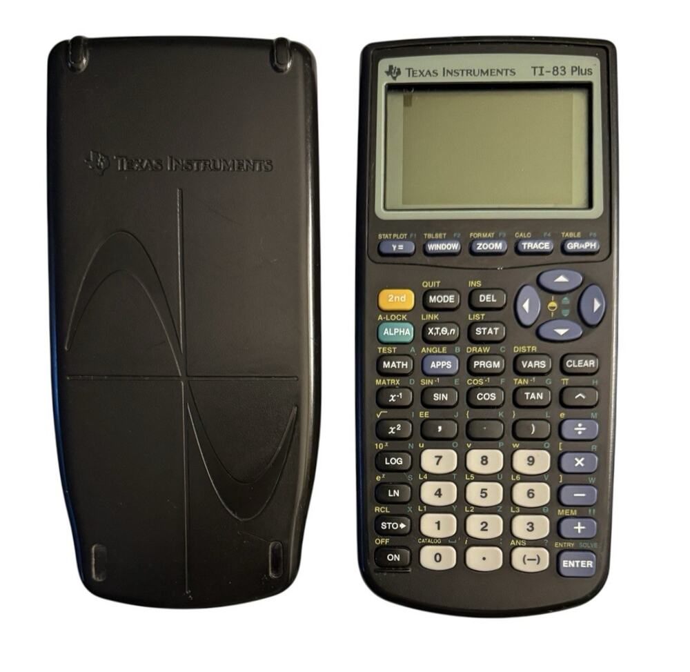 Texas Instruments T1-83 Plus Graphing Calculator & Slide CoverTested Working